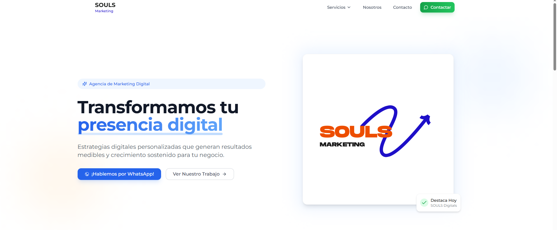 Diseño y Desarrollo Web para Souls Digitals